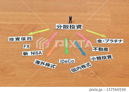 分散投資に悩むビジネスマン 137560599