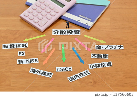 分散投資に悩むビジネスマン 分散投資に悩むビジネスマン 137560603