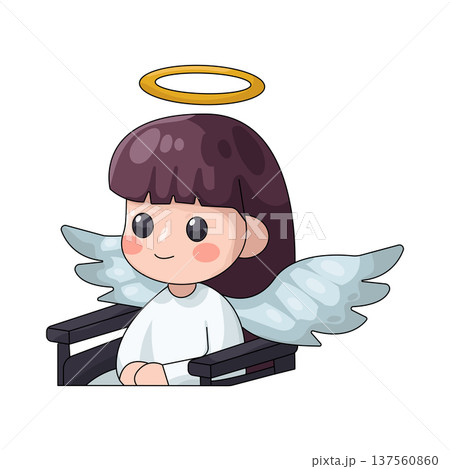 Illustration of girl in an angel costume Illustration of girl in an angel costume 137560860