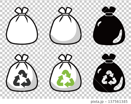 Garbage bag icon set Garbage bag icon set 137561385