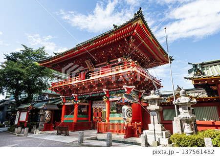 Building view of the Zuishin-mon, which is the main gate of the Kanda Shrine, located in Chiyoda, Tokyo, Japan. Building view of the Zuishin-mon, which is the main gate of the Kanda Shrine, located in Chiyoda, Tokyo, Japan. 137561482