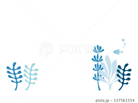 海藻と魚の海背景 横構図 夏の涼しい海イラスト 137561554