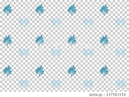 海藻のシームレスパターン 涼しげな海の背景素材 夏のミニマルイラスト 137561558