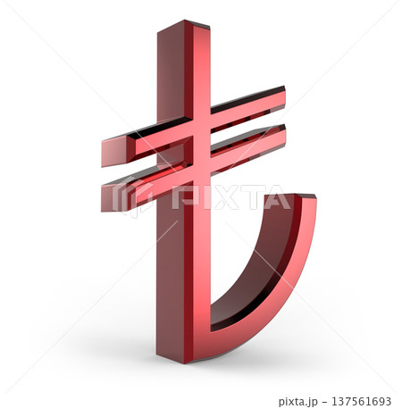 Turkish Lira Symbol on white background,3d rendering. Turkish Lira Symbol on white background,3d rendering. 137561693