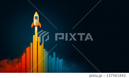 ロケットの上昇で表現されたビジネス成長と成功 137561842