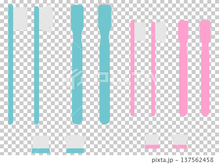 An old toothbrush with splayed bristles and a new toothbrush (set of two colors, large and small) An old toothbrush with splayed bristles and a new toothbrush (set of two colors, large and small) 137562458