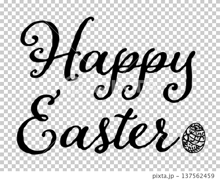 Stylish calligraphy lettering saying Happy Easter Stylish calligraphy lettering saying Happy Easter 137562459