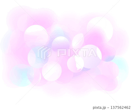 パステルピンクとブルーの丸い泡の背景イラスト 137562462