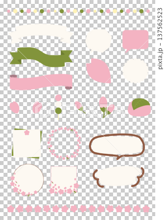 Spring Japanese sweets and cherry blossom frame set Spring Japanese sweets and cherry blossom frame set 137562523