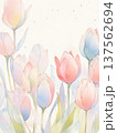 水彩で描いたチューリップのイラスト縦10 137562694