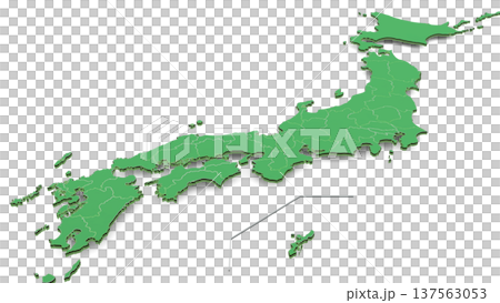 日本地図 背景透明 137563053