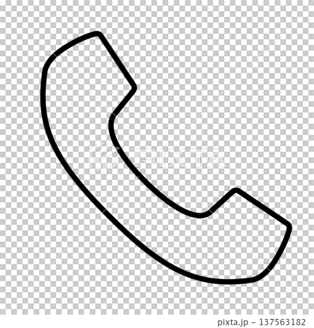 Simple phone icon illustration (line drawing) 02 137563182