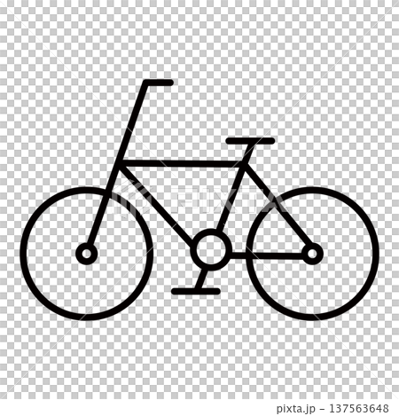 簡易自行車圖示插圖（線描）001 137563648