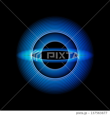円形と楕円形の光る幾何学図形 137563877