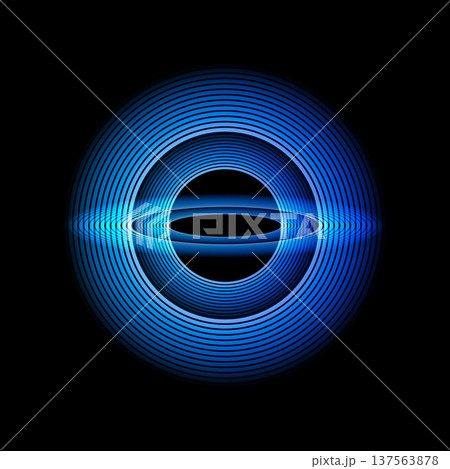 円形と楕円形の光る幾何学図形 137563878