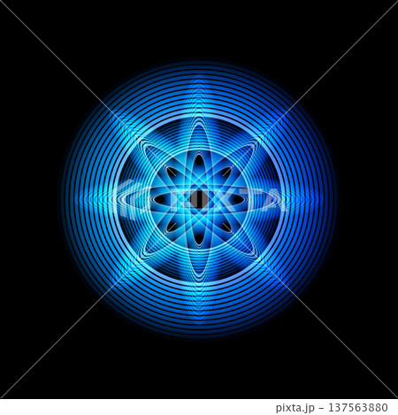 円形と楕円形の光る幾何学図形 137563880