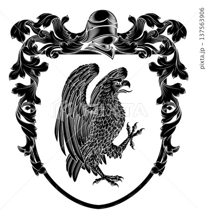 Eagle Coat of Arms Family Crest Heraldic Shield 137563906