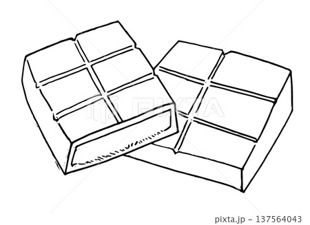 モノクロ線画 板チョコ ドバイチョコ モノクロ線画 板チョコ ドバイチョコ 137564043