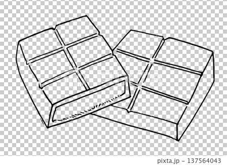 モノクロ線画 板チョコ ドバイチョコ モノクロ線画 板チョコ ドバイチョコ 137564043
