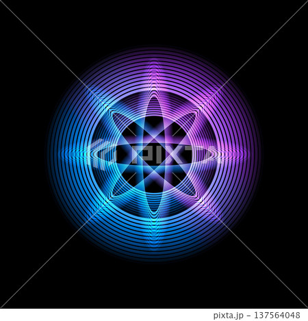 円形と楕円形の光る幾何学図形 137564048