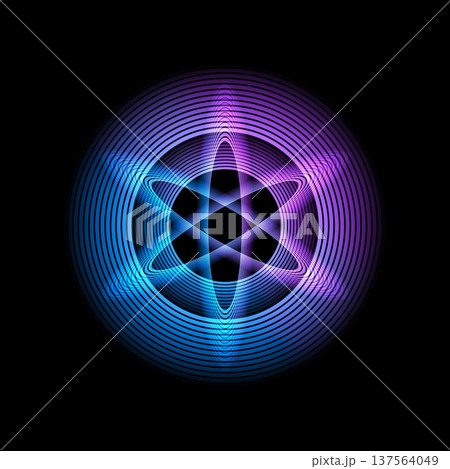 円形と楕円形の光る幾何学図形 137564049