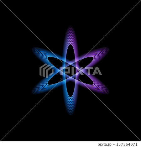 楕円形の光る幾何学図形 137564071