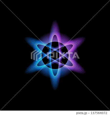 楕円形と円形の光る幾何学図形 137564072