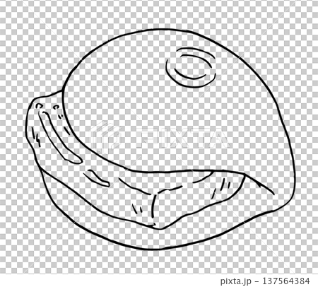 モノクロ線画 角煮まんじゅう モノクロ線画 角煮まんじゅう 137564384