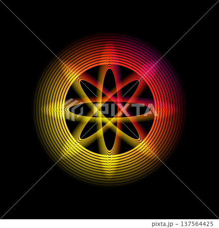 円形と楕円形の光る幾何学図形 137564425