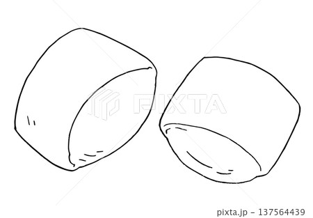 モノクロ線画　マントウ 137564439