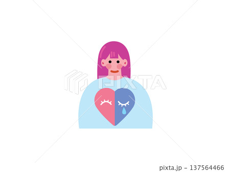情緒不安定な女性のイラスト 137564466