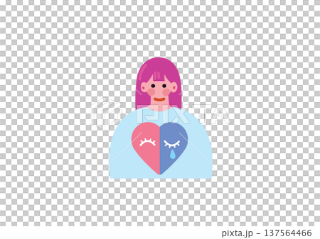 情緒不安定な女性のイラスト 137564466