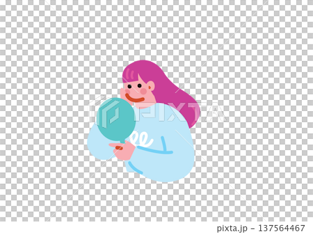 肌荒れに悩む女性のイラスト 137564467