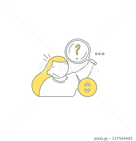 A Woman Searching For A Creative Solution To A Problem Vector Illustration A Woman Searching For A Creative Solution To A Problem Vector Illustration 137564485