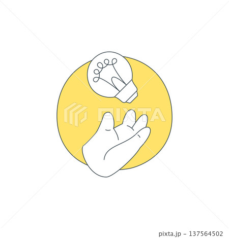 A Hand Tossing A Light Bulb Symbol Of Creative Idea Vector Illustration 137564502