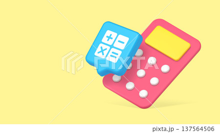 Creative 3d Calculator Banner Template Vector Illustration For Financial Accounting And Business. 137564506