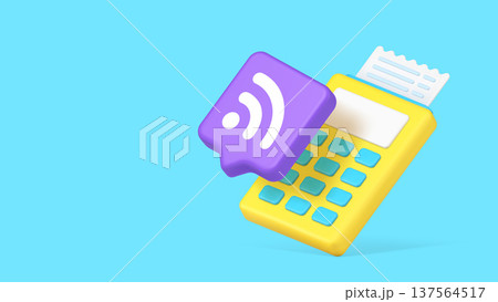 Wireless Nfc Payment And Retail Checkout 3d Banner Template Vector Illustration. 137564517