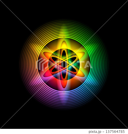 円形と楕円形の光る幾何学図形 137564785