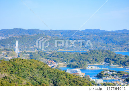 冬の百合ケ岳公園展望台から見た景色 長崎県西海市 冬の百合ケ岳公園展望台から見た景色 長崎県西海市 137564941