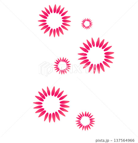 鮮やかなピンク色のたくさんの花びらの花 137564966