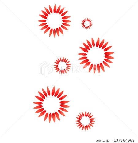 赤色のたくさんの花びらの花 赤色のたくさんの花びらの花 137564968