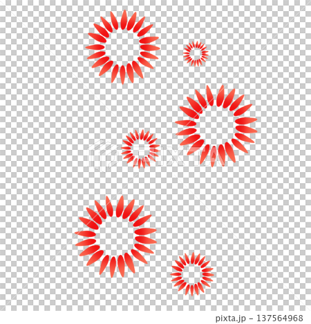赤色のたくさんの花びらの花 赤色のたくさんの花びらの花 137564968