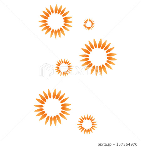 オレンジ色のたくさんの花びらの花 137564970