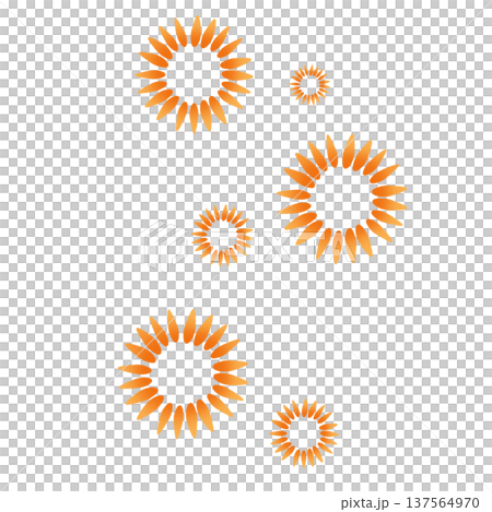 オレンジ色のたくさんの花びらの花 137564970