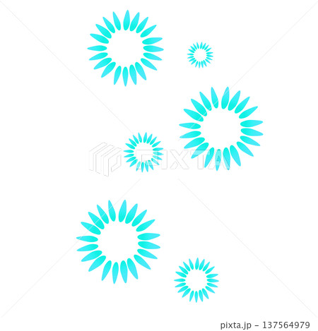 水色のたくさんの花びらの花 137564979