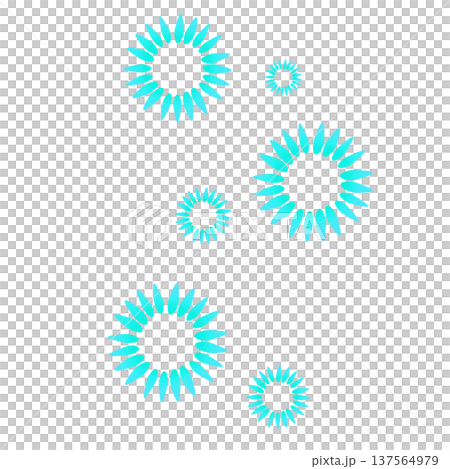 水色のたくさんの花びらの花 137564979