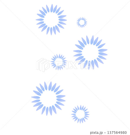 薄い青色のたくさんの花びらの花 137564980