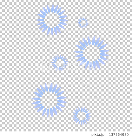 薄い青色のたくさんの花びらの花 137564980