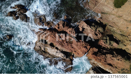 Costa Brava Coastline at Cala Sa Conca from Above 137565001