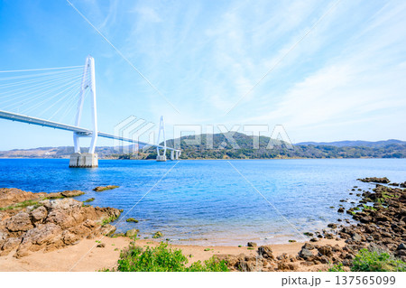 冬の大島大橋　長崎県西海市 137565099
